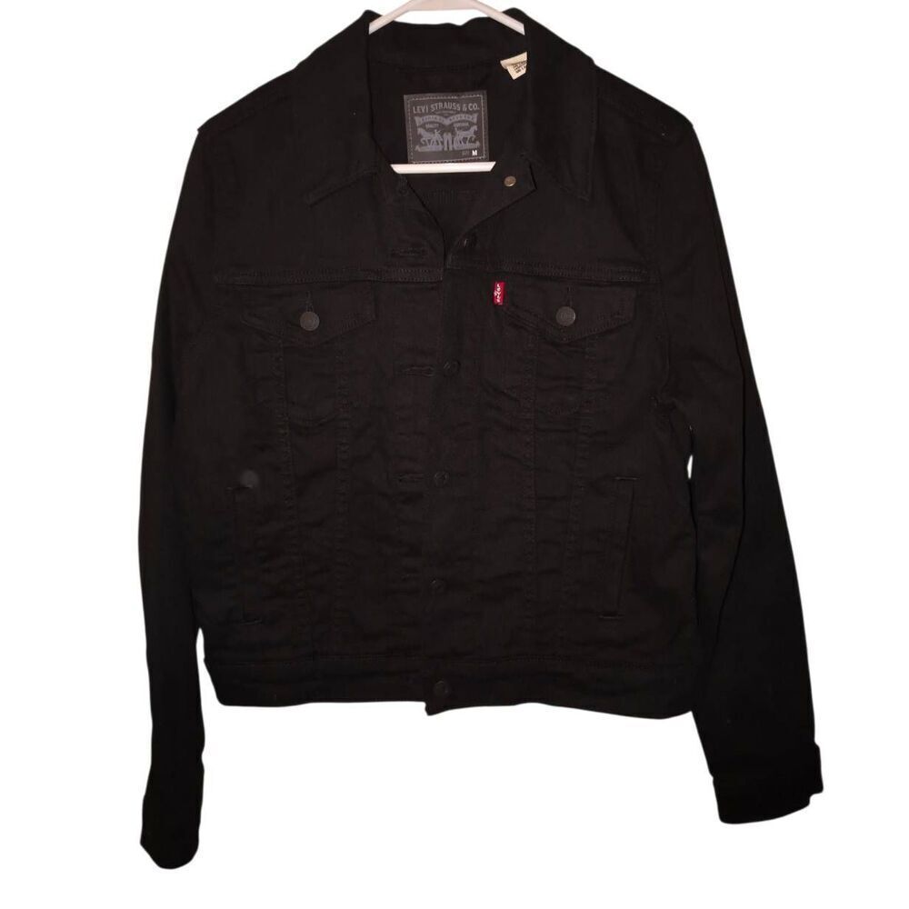 Levi's Original Trucker Jacket black denim Women's Medium Classic silhouette poi